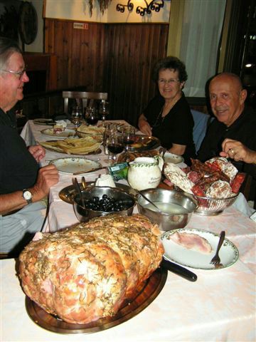 A mere portion of our four-hour dinner in Rome ...